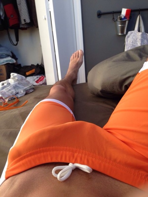 collegejocksuk:  Another blog entry from Dash wearing the Compete Jammer from N2N . Loving the Orange Bulge 😊   http://stores.ebay.co.uk/college-jocks  Follow Dash on twitter @dashdistraction