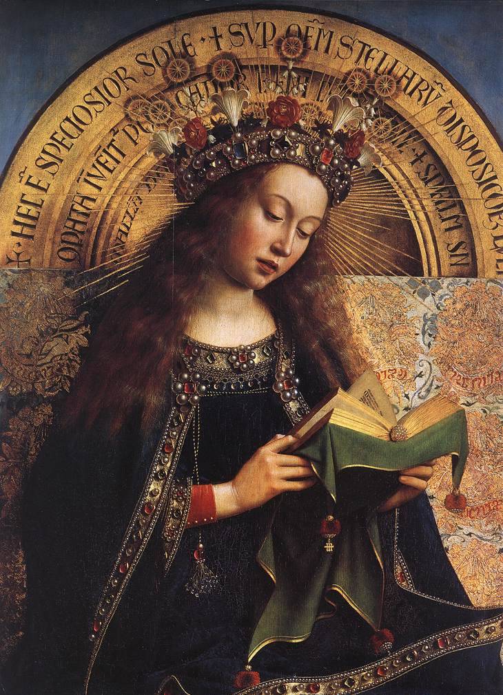 fuckyeahrenaissanceart:    Ghent Altarpiece, detail of Mary  ~Jan van Eyck  1432