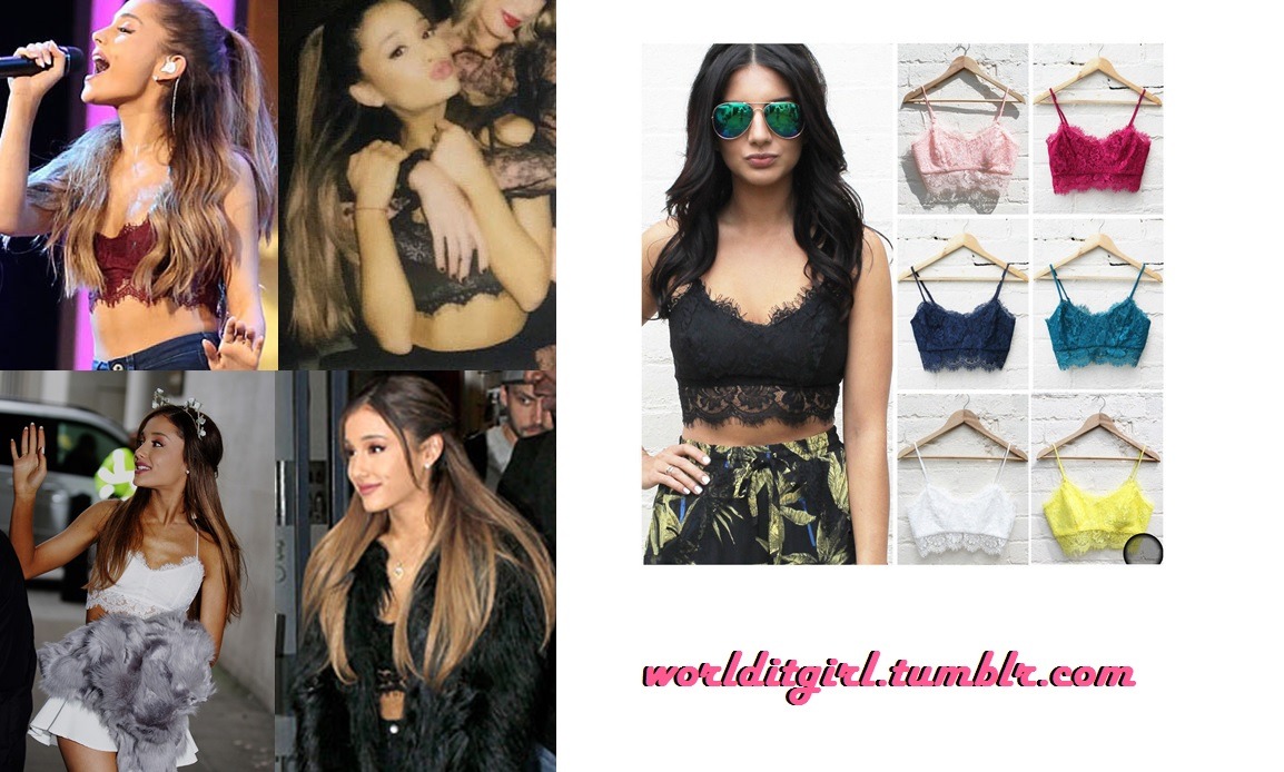 en milliard besked tæppe Ariana Grande Style — These lace bralette tops do look a lot like the...