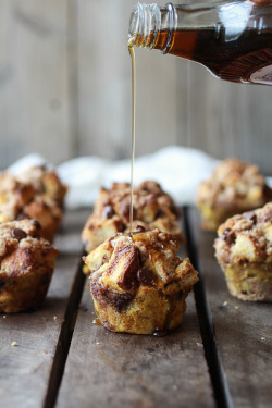 chocolateguru:  Cinnamon Brioche Chocolate Chip French Toast Muffins with Coconut Streusel