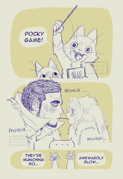 chachacharlieco: Two Introverts play the Pocky Game.