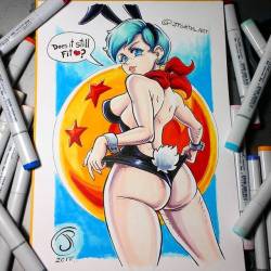 ninsegado91: jpcortes77: Nothing better than a #dbs #bulma trying her old #playboy outfit to get back to work lol… #anime #manga #dbz #dragonballsuper #dragonball #art #pinup #copic #painting #ink #drawing #illustration #goku #vegeta #caulifla #kale