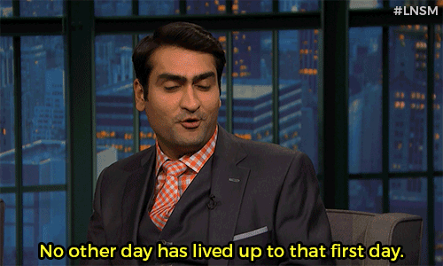 latenightseth: Sadly, Kumail’s first day in America set the bar too high.