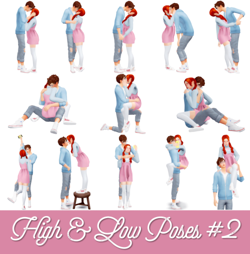 atashi77:High & Low Poses #2:It’s finally here! The second part of this pose pack. I might make 