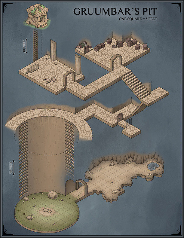 venatusmaps: Gruumbar’s Pit, a self-contained, isometric dungeon you can feel free