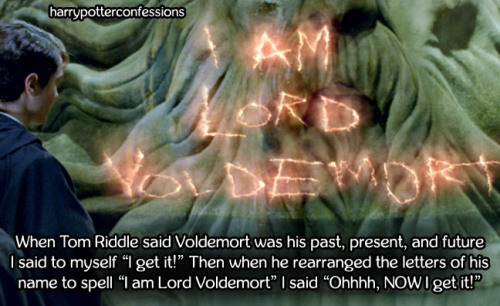 When Tom Riddle said Voldemort was his past, present, and future I said to myself “I get it!” Then w