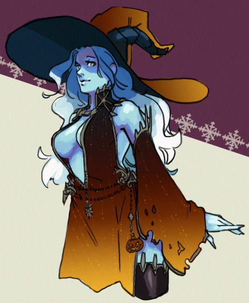 Drew a super spooky Witch Ereshkigal! Her blue self really lends to her look ^_^This was posted earl