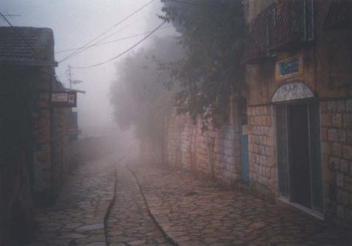 thehummusdance: Old City of Safad, Palestine The small pathway in the middle is called “elwadi“ whic