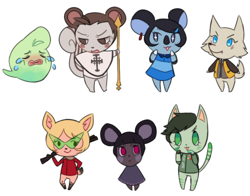 zoloftofficial: smt iv animal crossing villagers!! the smt iv characters look kinda different compa