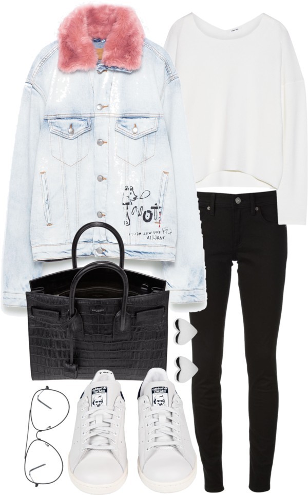 Untitled #20424 by florencia95 featuring white sweaters
Helmut Lang white sweater, 240 AUD / Jean jacket, 130 AUD / Burberry jeans, 130 AUD / Adidas sneaker, 140 AUD / Yves Saint Laurent zip lock bag, 3 955 AUD / Heart earrings, 83 AUD / Clear lens...