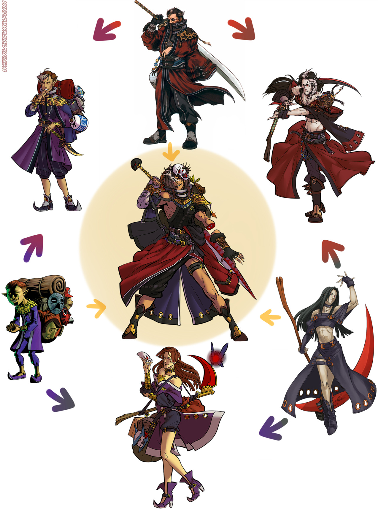 kitsoru:  whisklash:  Hexafusion of Auron &amp; Happy Mask Salesman &amp;