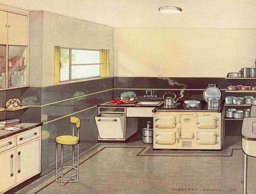 Lawrence Wright, illustration for Aga stove ads, 1930s. Source