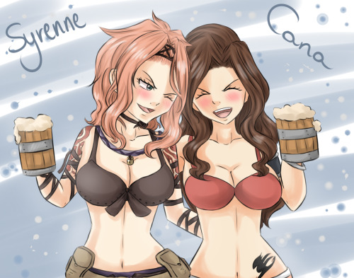 atomiicangel:  A crossover from my biggest fandom and my long lost fandom <3 Honestly, Lowell and Syrenne resemble Bacchus and Cana in many ways and that’s why I love them so much~ Lowell is a perverted womanizer and Syrenne is always drunk as hell