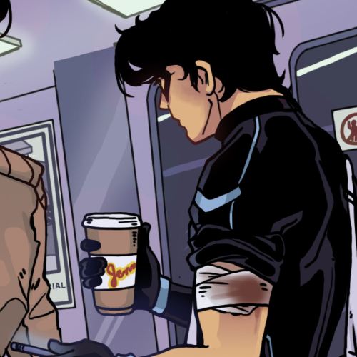 ghostpainters: Nightwing and Red Hood take the trainNightwing: Apparently, Tim and Duke already set 