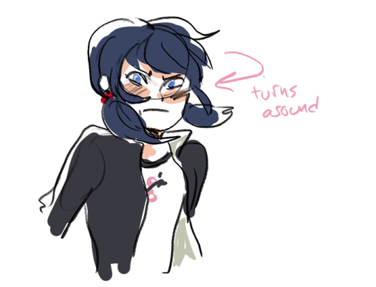 caprette:  lettersiarrange:  Imagine if Alya and Marinette got into an argument because Alya was tired of Marinette never facing her fears and talking to Adrien. So Marinette, enraged and determined to prove Alya wrong, storms over to Adrien and says