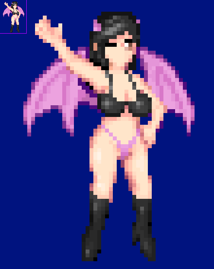 localsuccubus: hdoomguy:A little sprite doodle I did of localsuccubus inbetween work on the Cacodemo