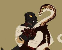 osteophagy: @sparkleshield‘s beautiful Sings, and my snake, Foster