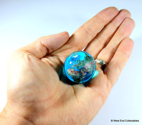 captainoftheseaqueen: sosuperawesome: Solar System Marbles, Aqua Crystal and Recycled Glass Globes a