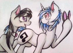 twilightsprinkle:  Vinyl and Octavia by Pink-spagghetti