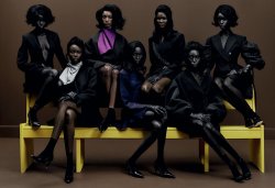 distantvoices:Abény Nhial, Adut Akech, Akon Changkou, Amar Akway, Anok Yai, Janet Jumbo, Majesty Amare, Maty Fall, and Nyagua Ruea by Rafael Pavarotti for Vogue UK February 2022. Styled/Edited by Edward Enninful. Hair by Virginie Moreira. Makeup by Ammy