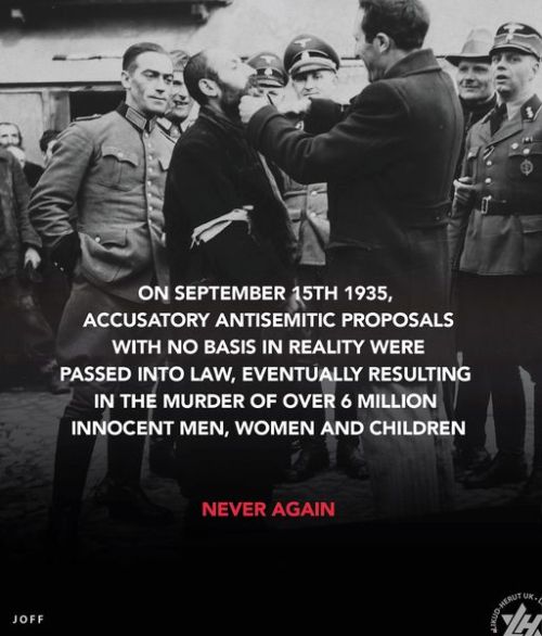 eretzyisrael:On September 15th 1935, with the passing of the Nuremberg Laws, literally being Jewish 