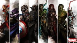 wakeupmistahwest:  justdilla:  renkateishu:  nomalez:  The Avengers - heroic fantasy version  Artwork by theDURRRRIAN  oh my god all of the yes please zak look!  This would be an epic game. plzmakekthx  Mc Flurry’s actually in this one :3