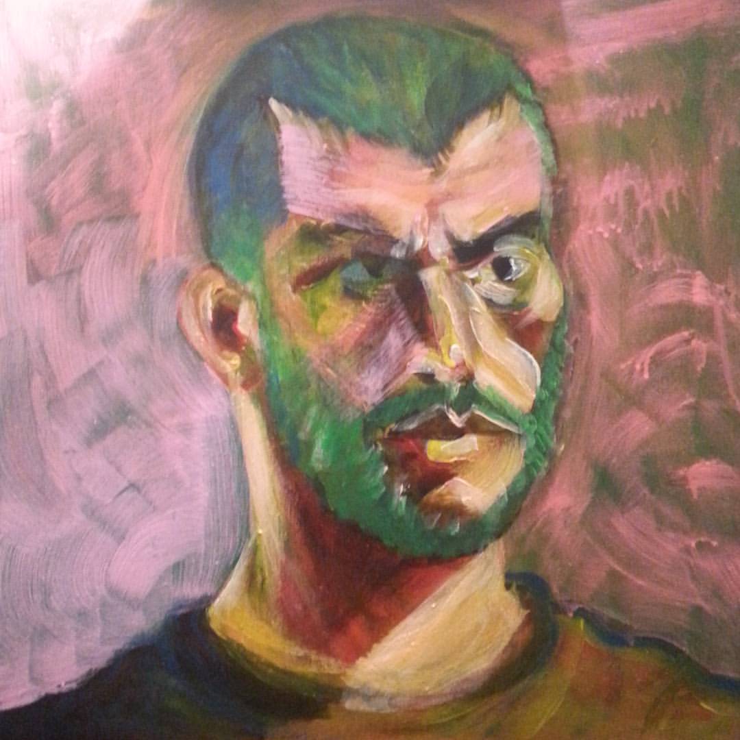 The latest progress on my newest self-portrait. #art  #painting  #painterslife #acrylic