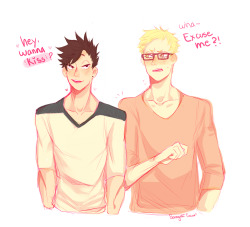 hikikomoricoco:  Silly comic #3 Tsukki ate all the kisses after this dummies