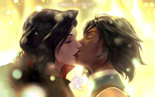 theartmage:  Korra x Asami - Just the Two of Us My art stuff. deviantart, facebook, Society6  more korrasami love~ cant get enough <3