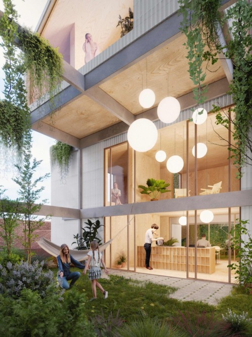 The Urban Tree House, 16th district, Vienna, Austria,Smartvoll Architects,Renderings by Mathias Bank