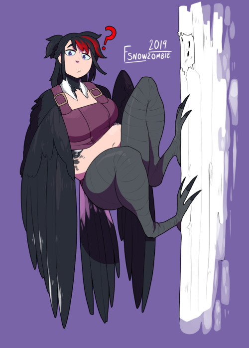 fsnowzombie:harpril 17/30my oc Cynthia! as a woodpecker cus i dont think theres a blacksmith related