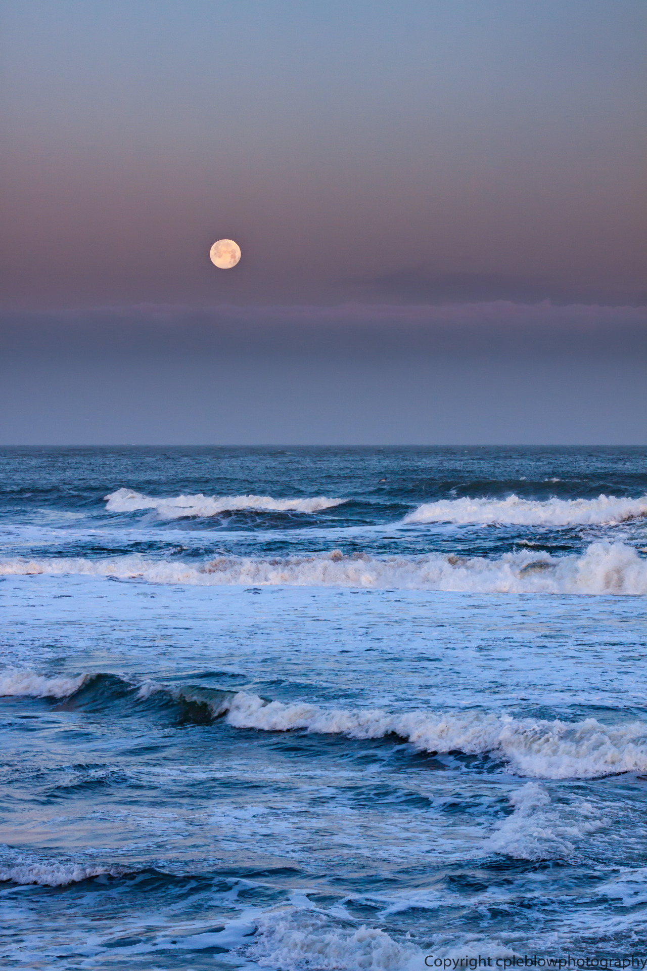cpleblow photography — full moon setting off of ocean beach near ...