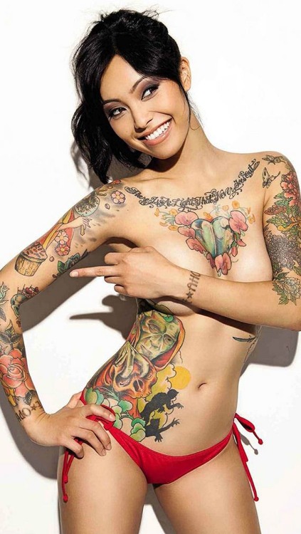 terminated100x:Levy Tran   Sexy as hell, love a woman with tattoos. 
