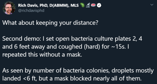 awed-frog:  Just had my nth conversation with someone about mask-wearing today - yet another well-intentioned moron who was like ‘But the virus is gone now’ (it isn’t) ‘But the mask is uncomfortable’ (ventilators are worse)‘But you’re