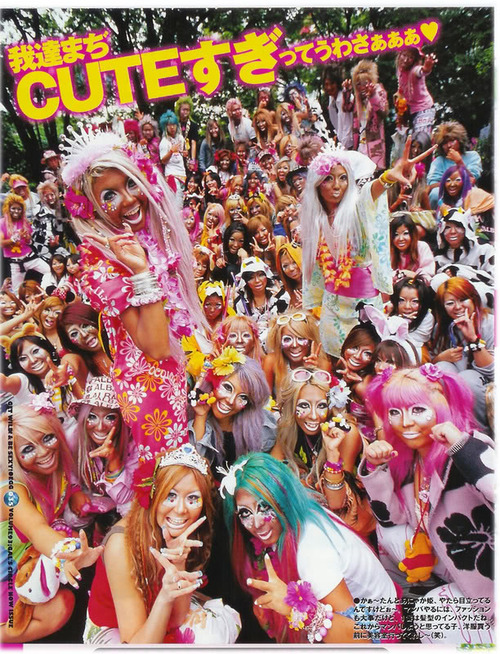 the-milk-eyed-mender:  princess-soda:  nyx-alexandra:  adolf-kitler:  nyx-alexandra:  These pictures are of the Japanese street style called Ganguro. Wanna know why Ganguro kicks ass? It’s a rebellion against the Japanese beauty standards of pale skin,