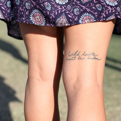 Tattoo uploaded by Paige • Thigh quote #fineline #quote #thightattoo •  Tattoodo