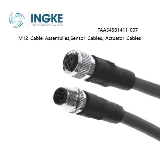 INGKE,TAA545B1411-007,M12 Cable Assemblies,Sensor Cables / Actuator CablesAlternative/substituteManufacturer: INGKE(www.ingketech.net)Part Number:TAA545B1411-007Lead Time: 2-3 weeksProduct Category:Sensor Cables / Actuator CablesSubcategory:Cable Assemblies	Connector End A & End B:M12	Connector End A & End B Pin Count:4 Position	Gender:Male / Female	Coding:A Coded	Current Rating:4 A	Voltage Rating:250 V	Wire Gauge - AWG:	20 AWG, 22 AWG	IP Rating:IP67	Jacket Material:Rigid Polyurethane (PUR)INGKE also produce TE Connectivity substitute such as:T4162124003-004 TAA752A1611-020 TAB62A35501-001 1-2273107-4 2273045-3 2273107-3 TAB62635501-001 2273044-3 TAB62546501-020 1-2273045-3 2273006-2 TAA755A1611-001 T4062114004-005 TAA545B1411-001 T4062113004-005 TAA755A5501-001 T4062214004-005 T4062213004-005 T4062124003-005 T4062123003-005 2273003-4 1-2273044-3 TAA542B1411-020 2273007-2 TAA544B1411-020 TAA753A1611-020 1838264-3 T4161410008-005 TAA751A1611-020 1-2273101-2 1-2273107-3 TAA754A5501-020 1-2273043-3 TAB62246501-007 TAB62535501-001 2273104-4 1-2273100-2...mail: fiona.ingke(at)gmail.comhttps://fionacircularconnector.blogspot.com/www.ingketech.net #TAA545B1411-007#TE Connectivity #M12 Cable Assemblies #Sensor Cables#INGKE