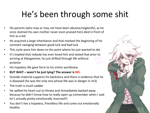 zemeth:  hieromancer:  I hope this came out coherent. Art credit: x | x | x Also the “ya did clean" panel edit and supa luck joke are from the mind of tumblr user despairkomaeda. Jamie also helped a lot!!! now please stop characterizing him as