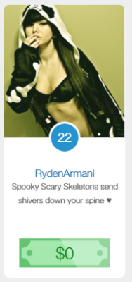 rydenarmani:  Alright guys, so here’s the deal; ManyVids is holding a costume contest from TODAY (10/24/15) until HALLOWEEN. I really want to win this, but I will need YOUR tributes to do it! (you have to be a member on ManyVids to do this, and making