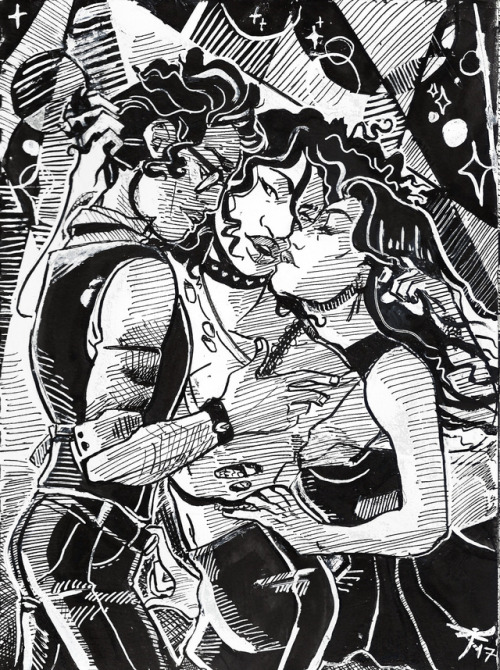 Day 21 of Inktober: The Kiss (from this urban fantasy prompt list).