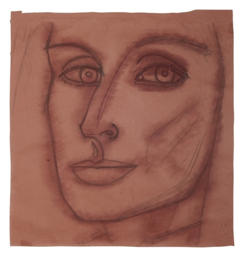 Alba    -     Alex Katz , 1991American, b.1927-Graphite, charcoal and chalk on paper, 33¾  x 31¾ in.