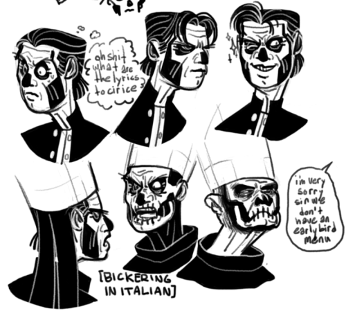 catacombsaint: just some drawings of Tres Horny Popes making stupid faces u can tell which one is my