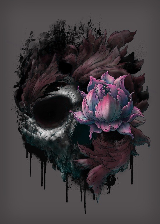 bestof-society6:    Death Blooms by Angrymonk  More by the Artist Here  FREE WORLDWIDE