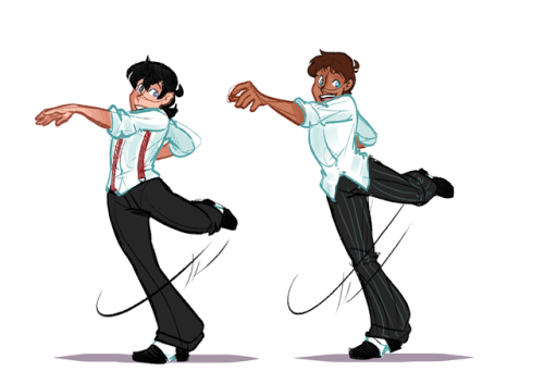 aceshouseofcards:Swing dancing is really fun to draw.  So is Voltron.