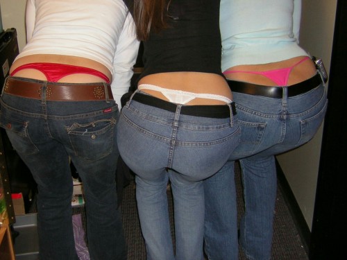 Three nice butts and whale tails, but I’ll take the middle one of course!