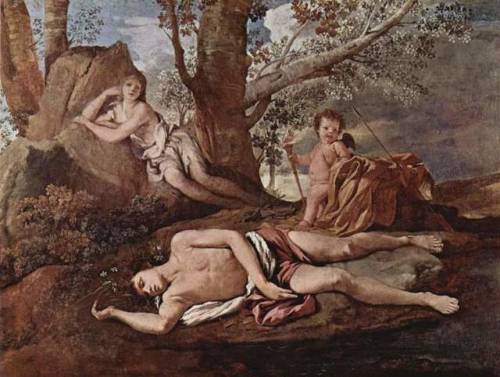 artist-poussin:Echo and Narcissus, 1630, Nicolas PoussinMedium: oil,canvaswww.wikiart.org/en