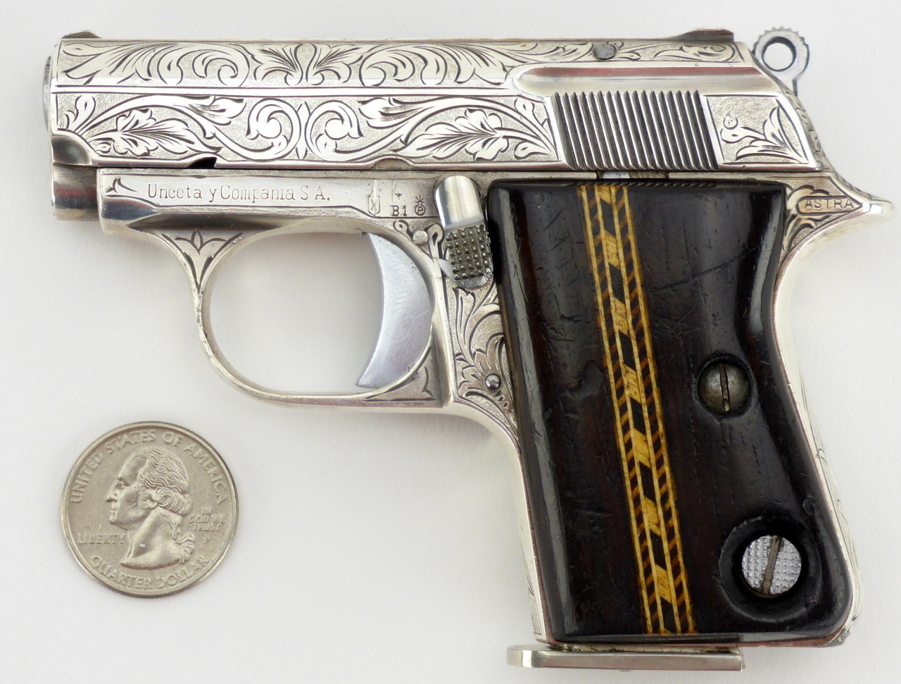 fmj556x45:  Astra Cub .22 Short caliber pistol. Factory engraved pocket pistol with