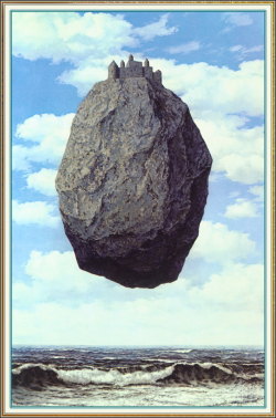 surrealism-love:  The Castle of the Pyrenees via Rene MagritteSize: 145x200 cmMedium: oil, canvas