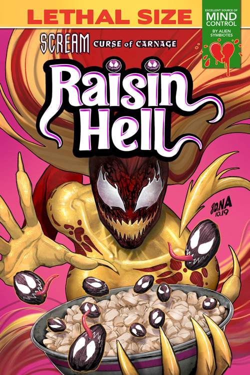 bizarnage:Symbiote Cereal Variants by David Nakayama Symbiote Spider-Man #1 (2019)Absolute Carnage #1 (2019)Scream: Curse of Carnage #1 (2019)