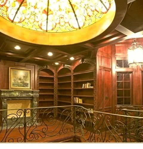 Built-In - Traditional Home Office Inspiration For A Huge Timeless Built-in Desk Medium Tone Wood Floor